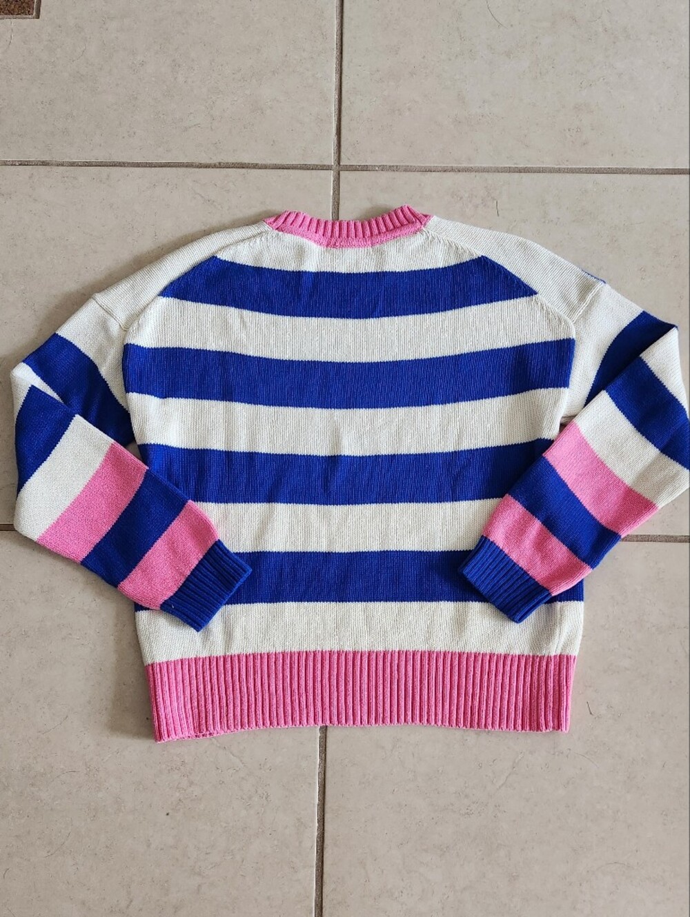 Boden Lucinda Striped 100% Cotton Jumper Sweater Boxy Preppy Bold Ladies Med - Picture 3 of 4